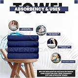 GC GAVENO CAVAILIA Large Towels Bath Sheet 4 Pack 75x135cm 450 GSM Navy view 5