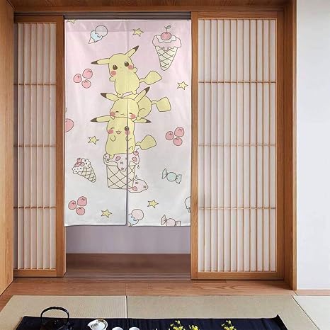 Amazon のれん ピカチュウ ポケモン 暖簾 間し切り 目隠し 遮光 おしゃれ ロング カーテン 年中使用 玄関 キッチン リビング 飲食店 出入り口 アニメ キャラクター グッズ 雑貨 幅８５cm 丈１５０cm のれん オンライン通販