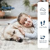 Famibay 160x230cm Beige Wool Effect Rug Non Slip Low Pile Large Abstract view 4