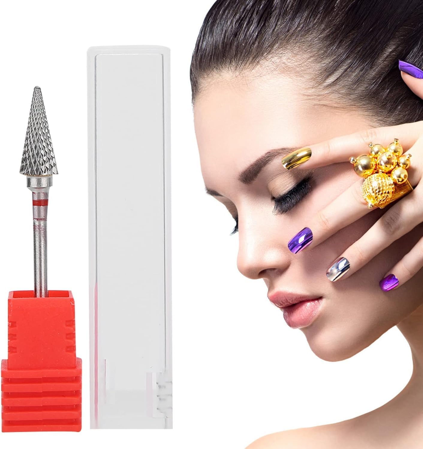 Nail Drill Bit - Tungsten Steel Cone Nail Drill Bit for Manicure, Pedicure, Cuticle Removal, Nail Art, and Salon Use - Electric Nail Polishing Drill Bits