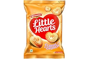 Britannia Little Hearts Biscuits 2.6oz (75g) - Soft and Delicious Biscuits - Kids Favorite Cookies (Pack of 1)