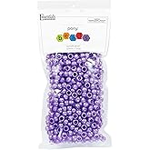 Essentials by Leisure Arts Pony Beads, 6x9mm, Pastel Pearl Purple, 750pc – Bracelet Making Kit for Jewelry and Kandi Crafts – Bulk Craft Beads for Friendship Bracelets and DIY Projects