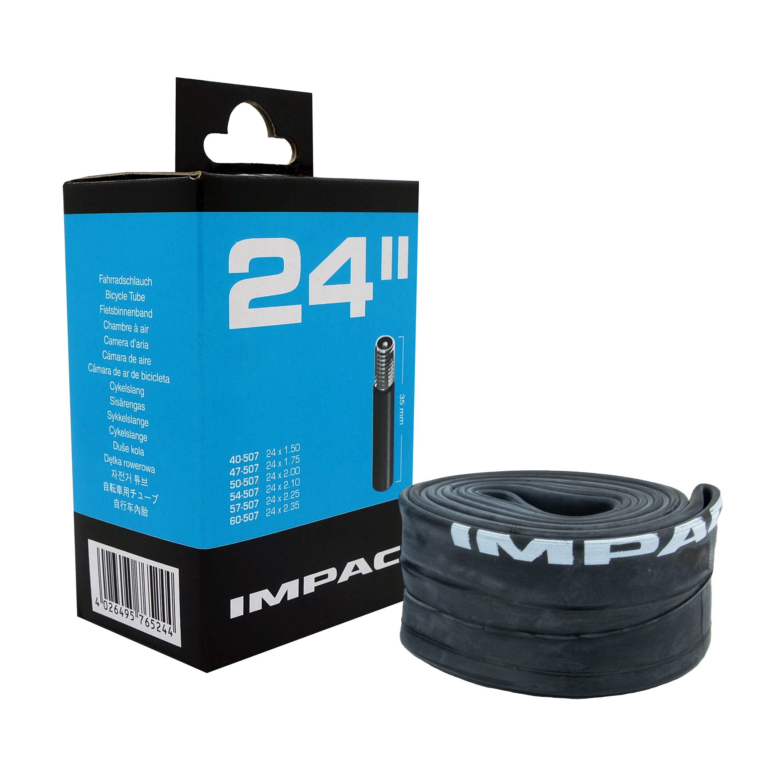 Schwalbe Unisex's IMPAC AV24 Tubes, Black, 40/60-507