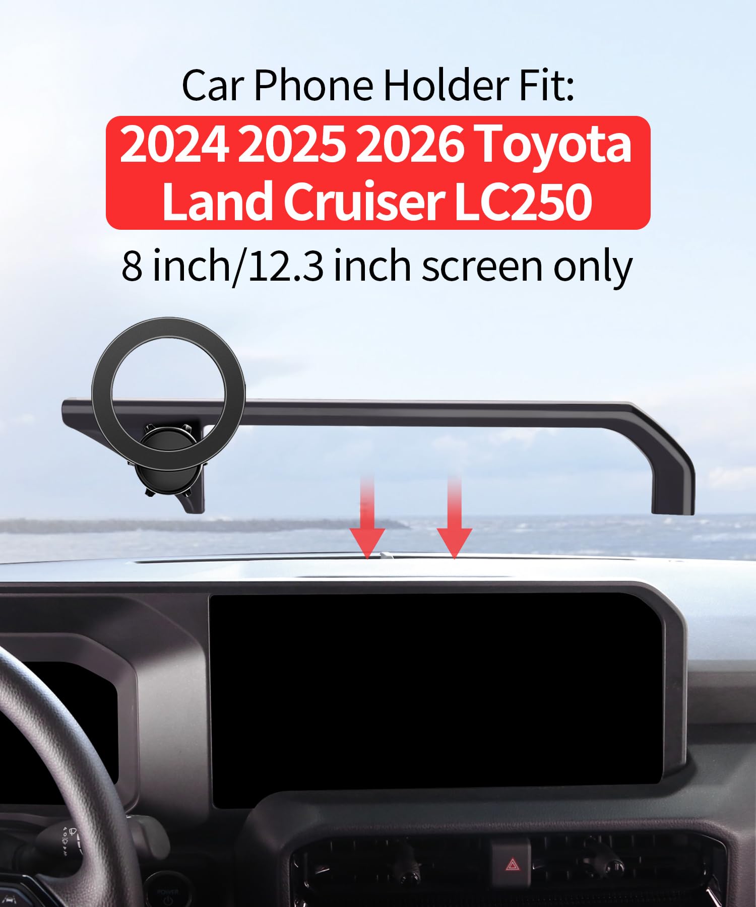 Condition photo showing New/Like New for maserweller car phone holder for toyota land cruiser lc250 2024 2025 2026 accessories 8/12.3-inch sc