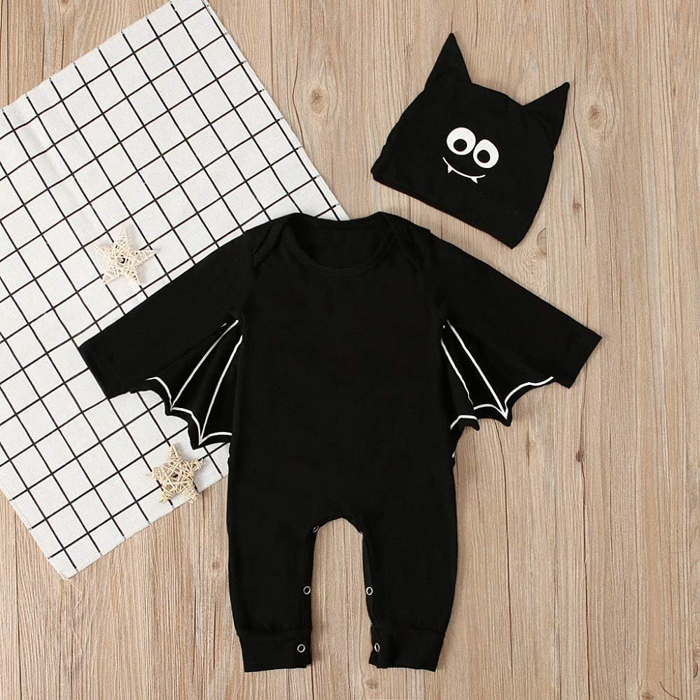 Disfraz Halloween Nina Nino Bebe Recien Nacido Bebe Monos Sombrero 0 2 Anos Mameluco Manga Murcielago Sombrero De Oreja De Dibujos Animados 2 Piezas Bebe Ropa Cosplay Pijamas Enteros Bebe Ninos De Hasta 24 Meses