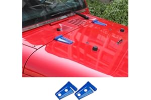 JECAR 2PCS Hood Hinge Cover Trim Accessories for Jeep Wrangler JK JKU & Unlimited 2007-2018 (Blue)