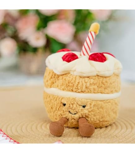 Amazon.com: Jellycat Amuseables Birthday Cake Stuffed Toy, 6