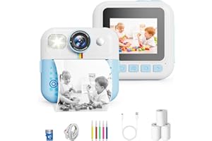 Contixo KC4 Kids Camera Instant Print, Blue 2.4” Screen Children Digital Printing Cameras with 1080P Video, 16X Zoom, 32GB Storage, Toddler Portable Travel Toys for Age 3 Years Up Girls Boys