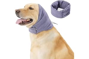 Dog Calming Hoodie – Water Resistant Pet Ear Cover Muffs with No Shake Ear Wraps, Anxiety Relief & Noise Protection for Firew