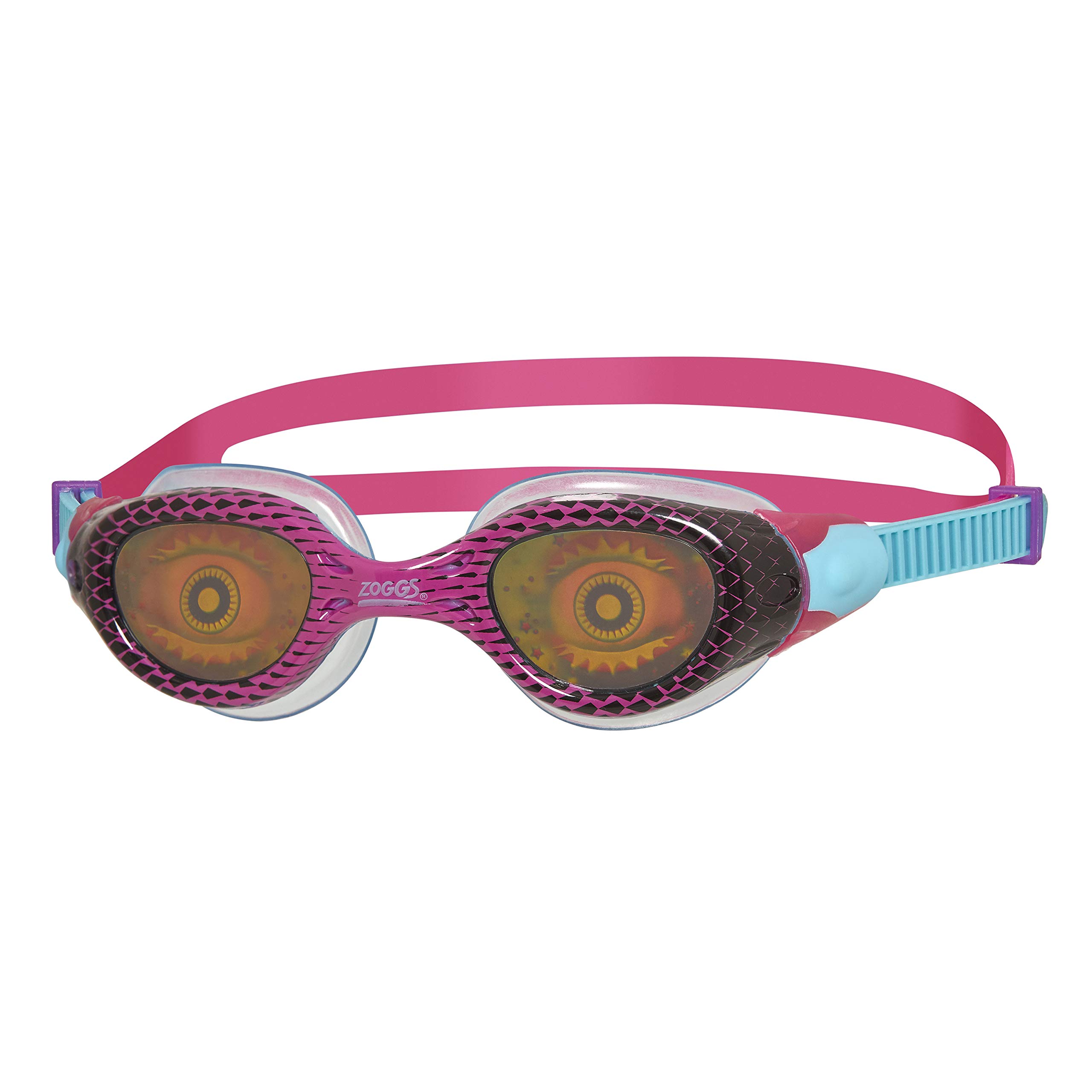 Zoggs Unisex-Youth Sea Demon Junior Lens Swimming Goggles, Purple/Pink/Hologram, 6-14 years