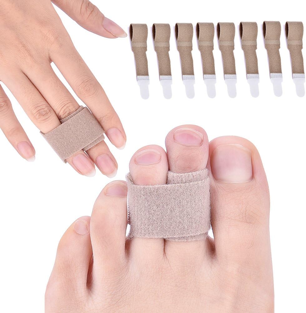 MUMUSAN Toe Separators Splint Warp 8 Pcs Anti-Slip Toe Splints for Hammer Toe Straightener Crooked Hammer Toe