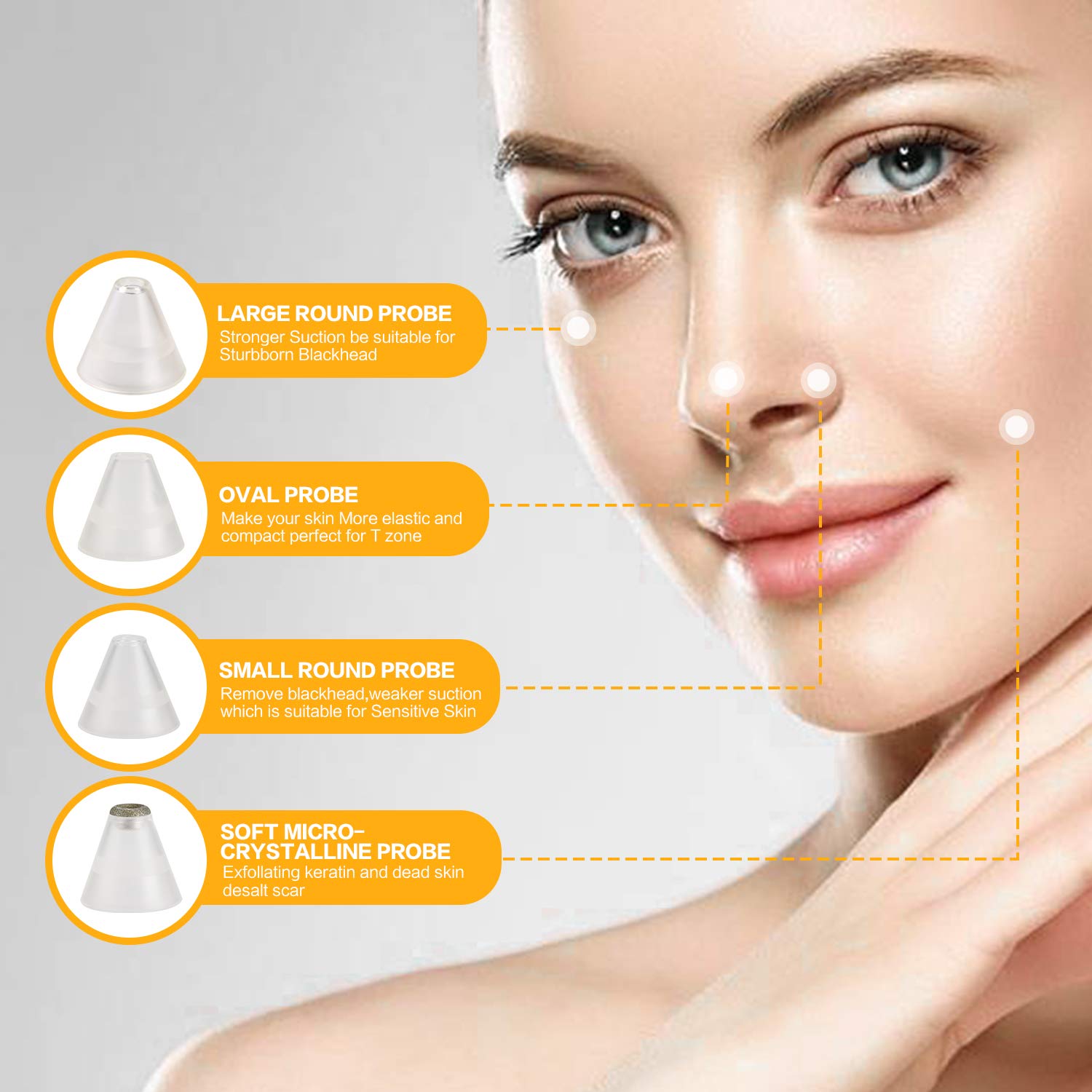 [UPGRADE] Mitesser Entferner, bedee Vakuum Porenreiniger Sauger 4-in-1 Elektrisch Mitesserentferner Gesichts-Mitesser für Mann und Frau Nase Blackhead Remover, Poren Reiniger, Akne Extractor mit 4 Austauschbaren Reinigungsaufsätzen + Deutsc