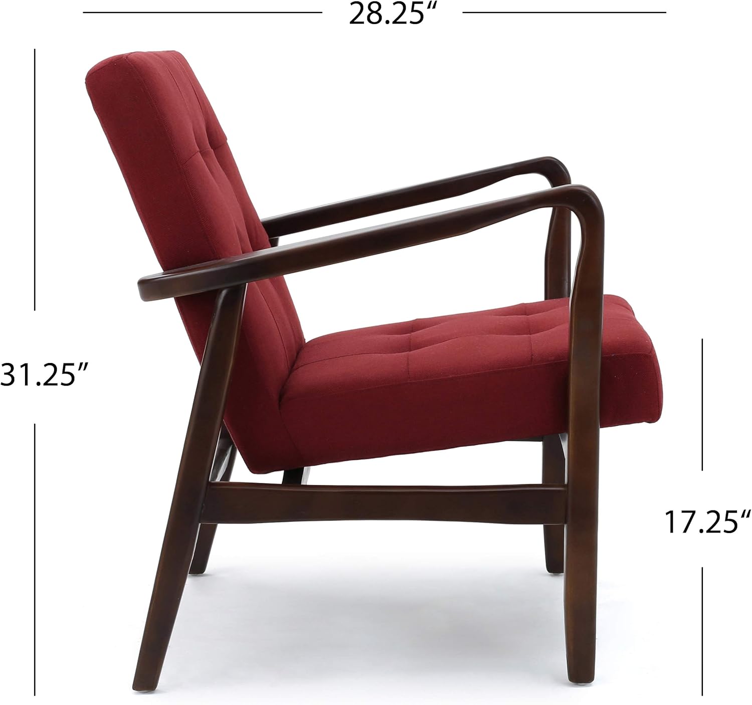 Christopher Knight Home Brayden Fabric Club Chair, Deep Red: Furniture & Decor