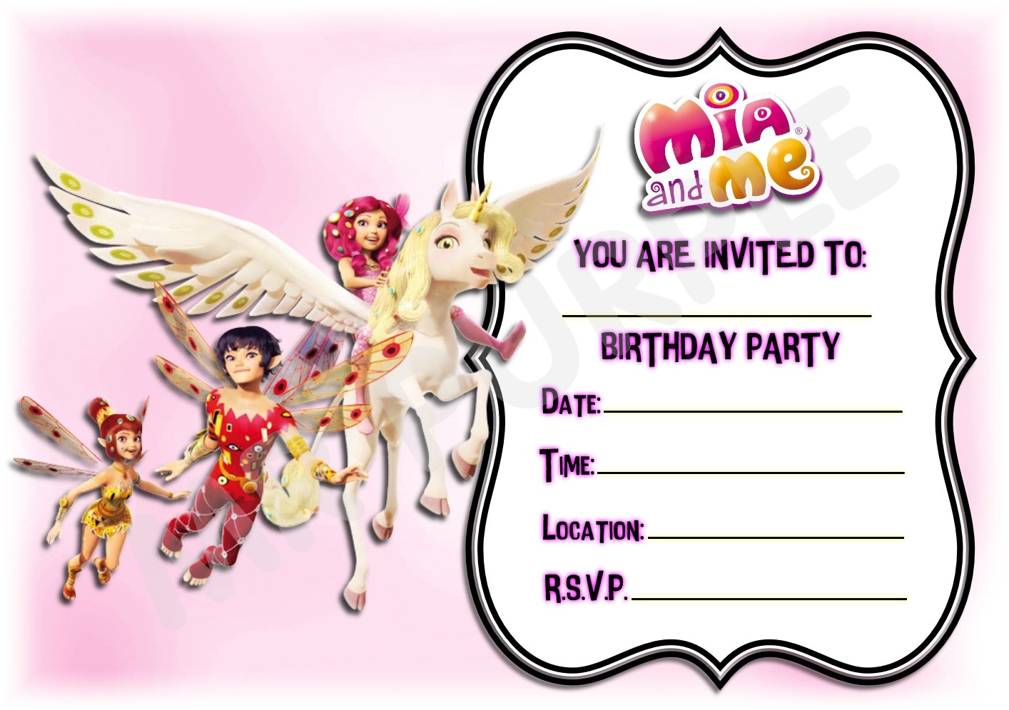 Mia Et Moi Dinvitation Pour Anniversaire With Envelopes Fete Accessoires Paysage Motif Cadre Lot De 12 A5 Invitations Decorations Et Accessoires De Fetes Invitations Mkyra Org