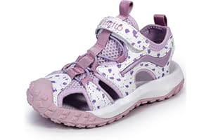 Winnto Girls Boys Toddler Sandals Summer Kids Sport Sandals Closed Toe Water Beach Hiking Lightweight Athletic Outdoor