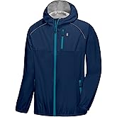 Little Donkey Andy Men's Cycling Stretch Rain Jacket with Hood, Windproof and Waterproof, Ultralight Windbreaker,Packable