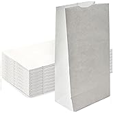 Concession Essentials 4lb White Paper Bags - Pack of 150ct. White Paper Lunch Bags. Great for Holiday Cookie Bags and Arts and Crafts., (CEwhite4lbPaperBag-150CT)