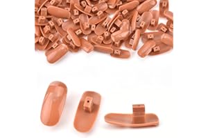 MEKK 200PCS Replacement False Nail Tips for Nail Practice Hand,Refill Nail Tips for Practice Hand & DIY Nail Art-Brown