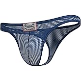 FEOYA Men's Fishnet Underwear See Through Thongs Mesh G-string Underpants Breathable Multicolor