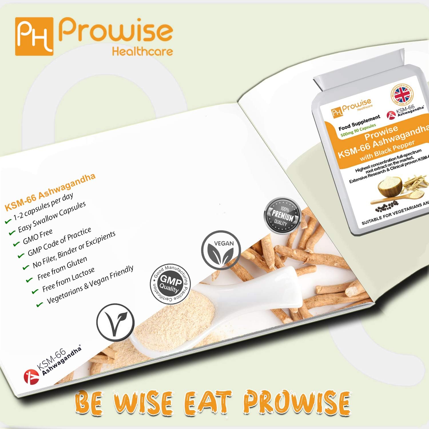Organic Ashwagandha KSM-66® with 5% Withanolides 90 Vegan Capsules Added with Black Pepper, 90 count (Pack of 1) - Image 4