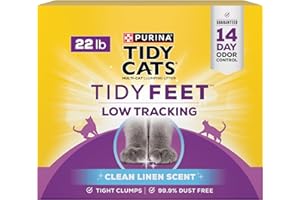 Purina Tidy Cats Tidy Feet Clumping Low Tracking Cat Litter With Odor Control – Clean Linen Scent - 22 lb. Box