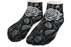 DMHVGEW Ankle Socks Rose Gothic Socks for Women Men Cotton Sock Moisture-Wicking Sock for Running Sports Warm Stockings