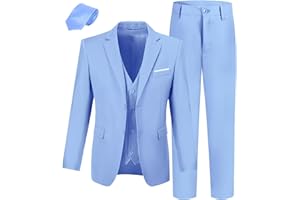 LOPEN STU Boys' Suit Kids Formal Tuxedo Suits for Boys Wedding Outfits Dress Vest Pants Suspenders Set Adjustable Waist