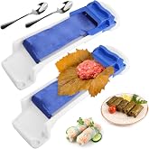 2Pcs Lumpia Maker, Lumpia Roller Machine with Stainless Steel Spoon | Multi-functional Egg Roll Maker, Vegetable Meat Rolling Tool for Lumpia, Egg Rolls, Sushi,Perfect for Kitchen and Dining Room