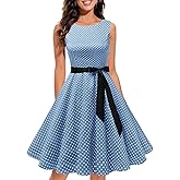Gardenwed Women's Vintage Dress Sleeveless Cocktail 1950s Dresses Retro Tea Party Swing