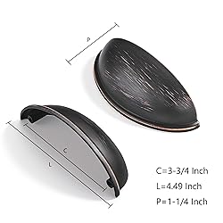 CABDM 2 Pack 3-3/4" Drawer Pulls Oil Rubbed Bronze