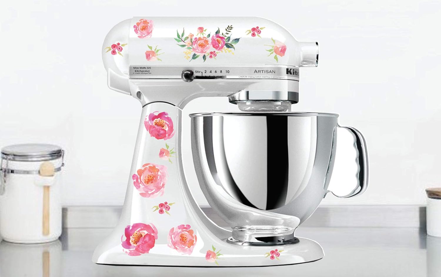 Watercolor Peony Kitchen Mixer Decals Watercolor Flowers Flower Mixer Decals to be Used on Kitchen Aid Mixers