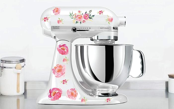 Watercolor Peony Kitchen Mixer Decals Watercolor Flowers Flower Mixer Decals to be Used on Kitchen Aid Mixers