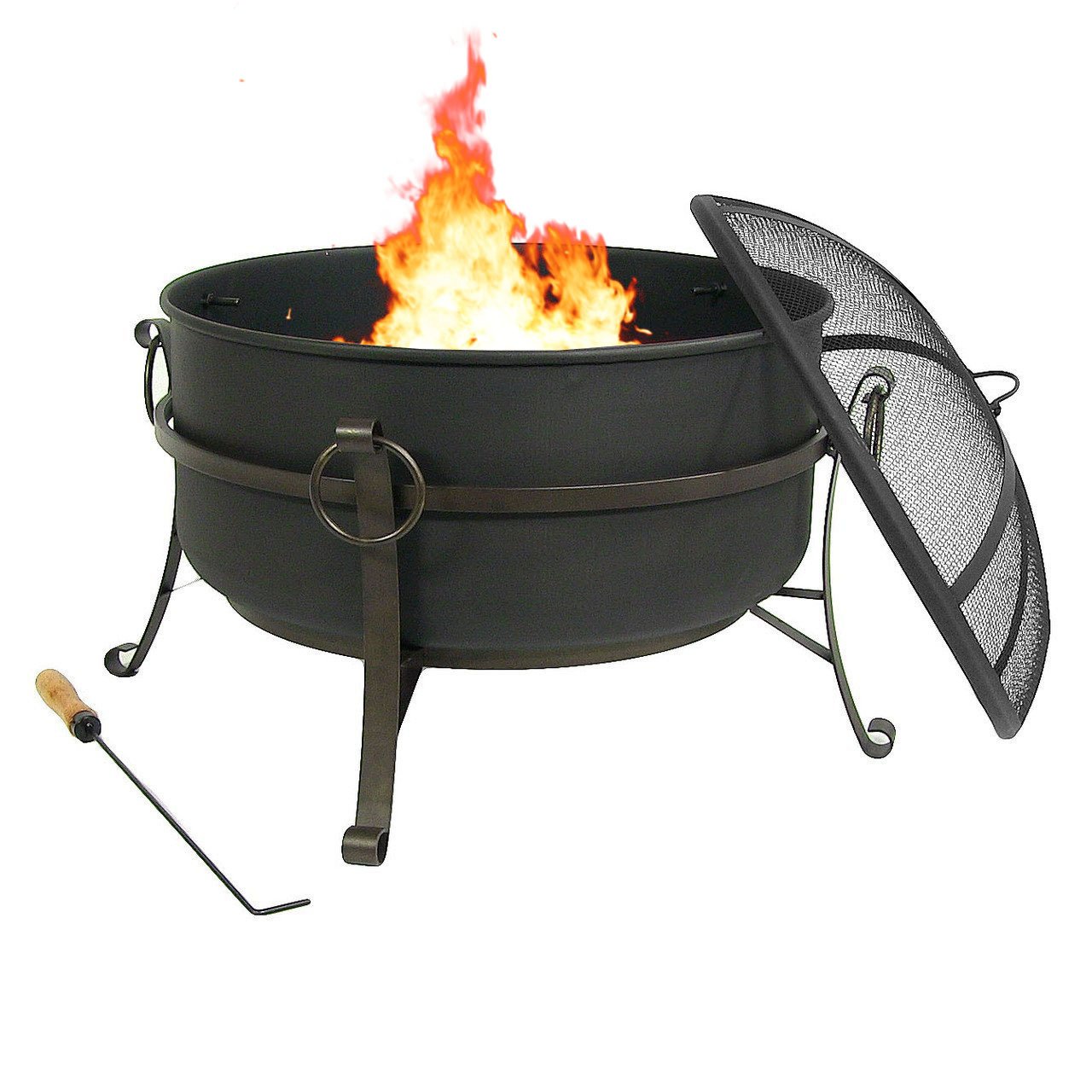 Sunnydaze Cauldron Outdoor Fire Pit 24 Inch Deep Bonfire