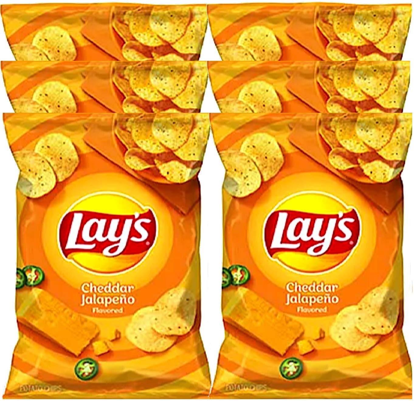 NEW Lay's Cheddar Jalapeño Flavored Potato Chips Net Wt 2