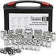 ANCIMOON 72PCS ORFS Flat Face Seal Cap and Plug Kit, Hydraulic Flat Face Fittings For Hose, 36PCS O-Ring Replacement