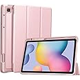 Fintie Slim Case for Samsung Galaxy Tab S6 Lite 10.4 Inch 2024/2022/2020 with Built-in S Pen Holder, Soft TPU Smart Stand Back Cover Auto Wake/Sleep, Rose Gold