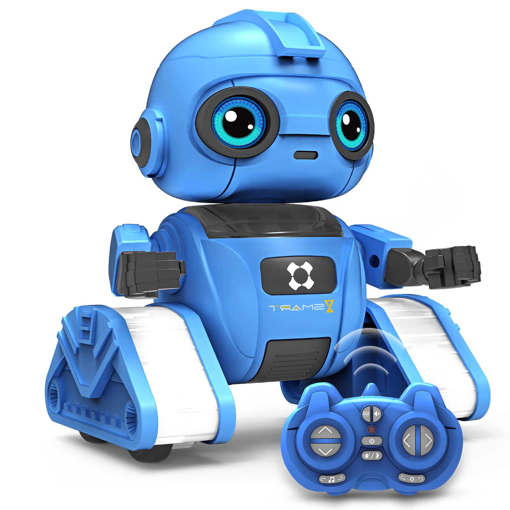 Dzxlin Robot Toys for Boys and Girls, Rechargeable Remote Control Robot for Kids 3-9, Gesture Sensing, Light Projection, Dance Moves, and Music – Fun Robot Toy Gift for Boys and Girls (Light Blue)