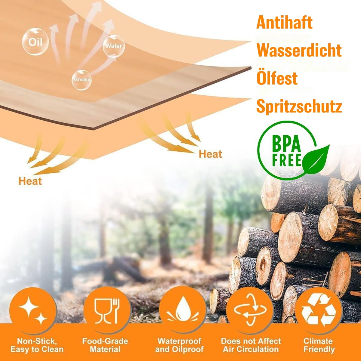 100 Stück Backpapier für Ninja Foodi MAX Dual Zone Heißluftfritteuse [AF300EU] [AF400EU] [AF500EU] 20 x 14 cm Antihaft Wasserdicht Ölfest Spritzschutz Air fryer Zubehör für Doppelkammer Luftfritteuse 5
