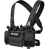 ONETIGRIS Chest Rig, Dangler Pouch for Hunting Shooting Hiking | MOLLE Chest Rigs Tactical Chest Rig with Utility Admin Pouch
