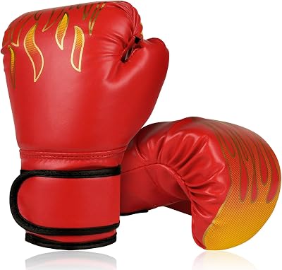 flintronic Kids Boxing Gloves 6oz Red Cartoon Training Sparring Gloves for Kids