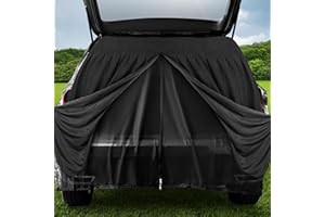 GPAENTSN Magnetic Vans Bug Screen Nets, Universal Double Layer SUV Minivan Tailgate Back Door Mosquito Net with Suede Outer, with Magnetic Closure for SUV Back Door Bug Mesh with Zipper-65 inch(H) X 65 inch(W)