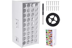 GLOBLELAND 72 Holes 360° Spining Rectangle Craft Paint Organizer for 2oz Craft Paints Spining Color Storage Containers Display Painting Tower Storage Stand Desk Organizer