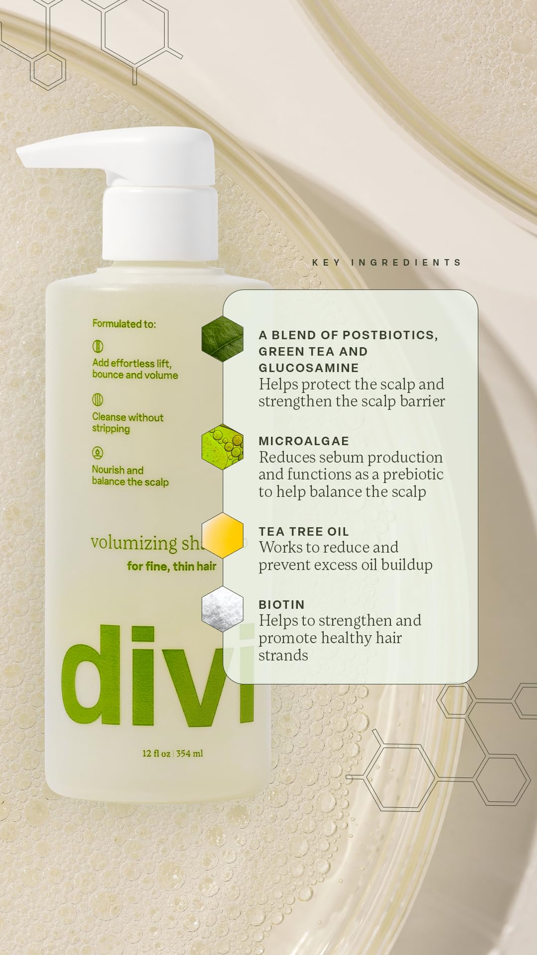 Divi Shampoo and Conditioner Set for Women and Men - Hair Care Duo for All Hair Types, Adds Volume, Lift, and Bounce, Strengthens and Nourishes Hair - Full Size, 2 x 12 Fl Oz