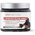 Spascriptions African Black Soap Exfoliating Body Scrub with Shea Butter and Charcoal 21 oz