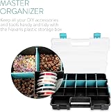 Navaris Plastic Storage Box Stackable Organizer Tool Case w/ Removable Divider view 6