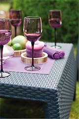 Keter Corfu Outdoor 4 Seater Rattan Sofa Set Graphite Cream Cushions view 7