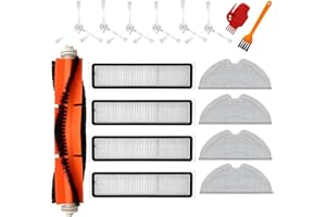 CHUANCHENG Accessories Kit for Dreame D9, D9 Max, D9 Pro, L10, L10 Pro Vacuum Cleaner Parts, Include 1 Main Brush, 6 Side Brush, 4 Filters, 4 Mop Cloth, 2 Cleaning Brush