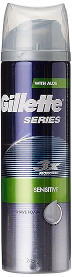 Gillette Series 3x Protection Sensitive Shave Foam with Aloe - 245 g
