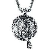 Leprato Norse Viking Talisman Necklace Nordic Rune Amulet Pendant Viking Jewelry Gift for Men Women