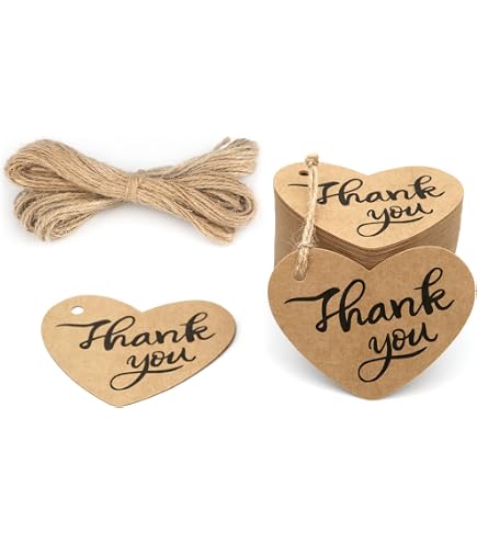 Labels With String 100PCS Heart Blank Gift Tags, Heart Kraft Paper ...